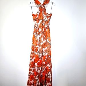 NWT MSGM Italy Silk Maxi Floral Gown